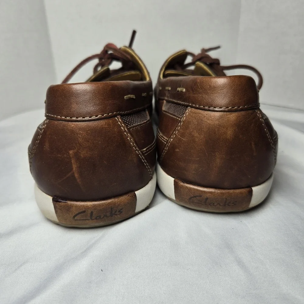 Clarks‎ Leather Docksider Shoes Brown Mens 11M Boat Preppy Nautical Top Sider